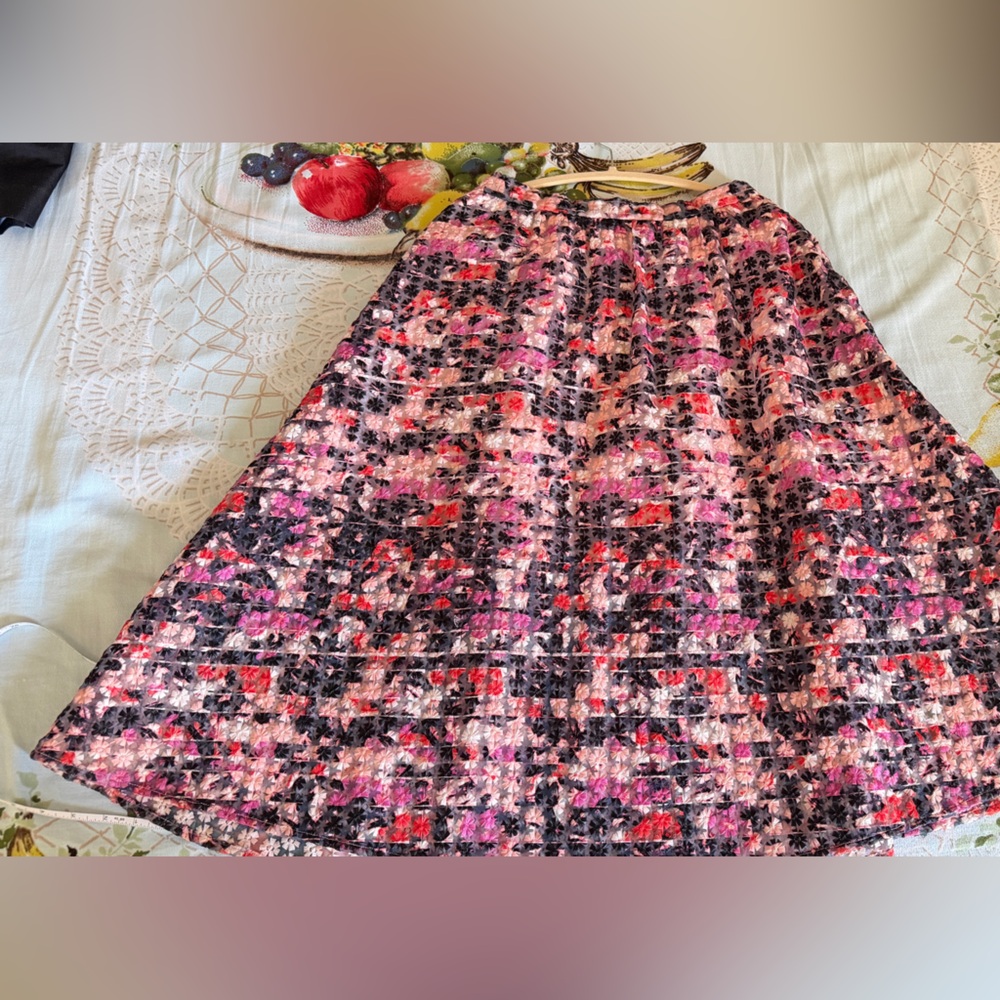 Sam Edelman Pink and Black A-Line Skirt